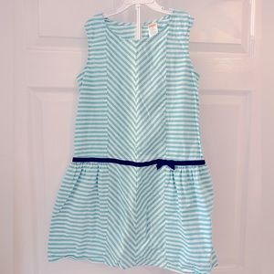 Gymboree Aqua And White Striped dress Size 12